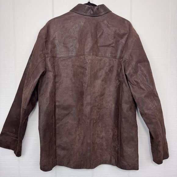 Wilson’s Leather M. Julian Dark Brown Distressed Suede Nubuck Zip Up Jacket L - Picture 3 of 7